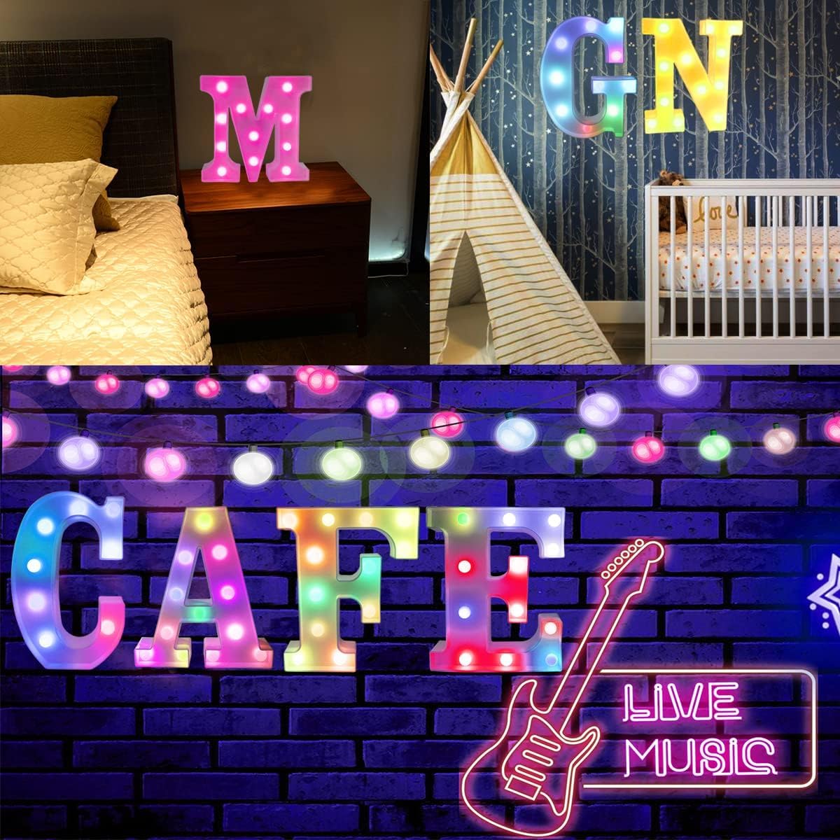 Light Up Colorful LED Marquee Letter lights, 18 Colors Changing Alphabet Letters Sign with Remote Timer for Night Light Girls Bedroom Wedding Birthday Party Lamp Christmas Home Bar Decor- Colorful C