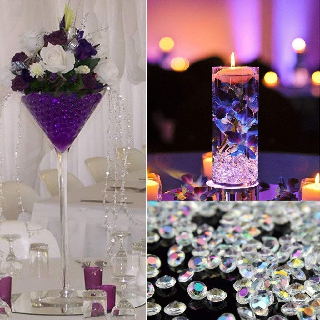 1000pcs/ Pack Wedding Table Acrylic Diamond Scatter Crystals Confetti Acrylic Gems Vase Fillers Rhinestones for Wedding, Bridal Shower, Vase Beads Decorations (12mm, Bisque)
