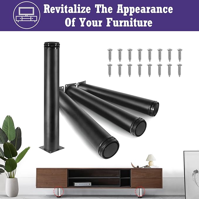 16 Inch Metal Furniture Legs Stainless Steel Adjustable Legs Black Metal Legs - Image 2