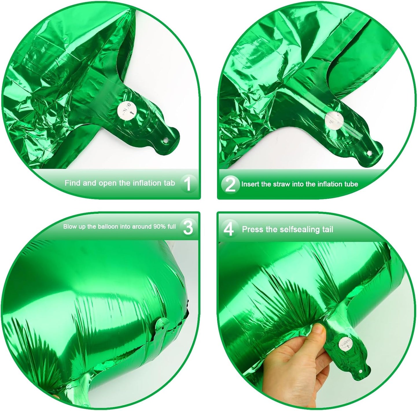 40 Inch Green Large Number 24 42 Birthday Balloon, Giant Number 24 42 Balloons, Foil Mylar Big Balloons for Anniversary Graduation Supplies Decorations