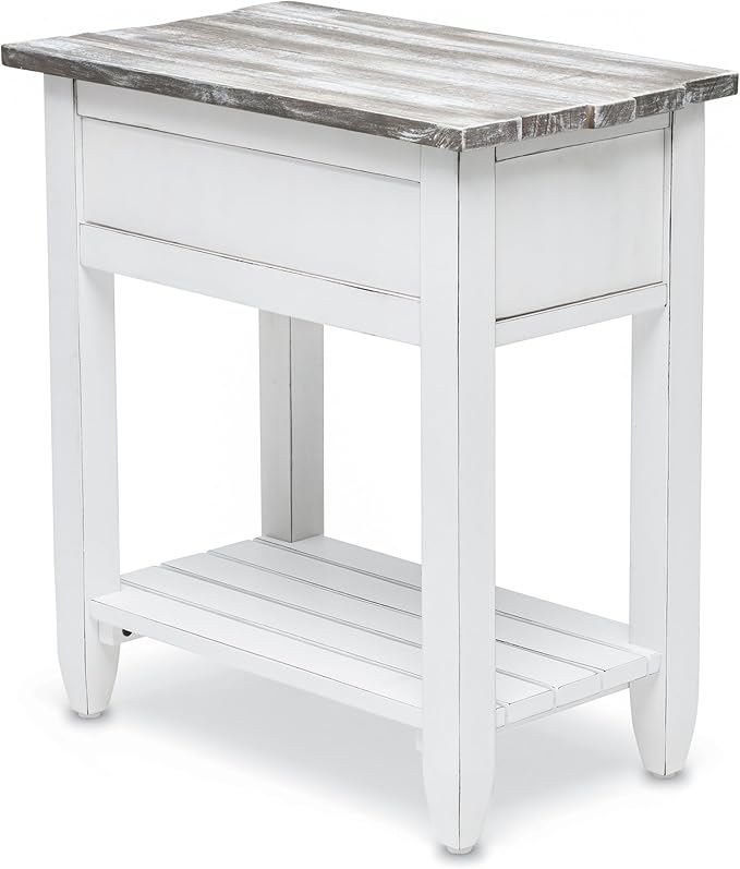 Sea Winds Trading Picket Fence Chairside Table Kiln-Dried Solid Wood Distressed - Image 6
