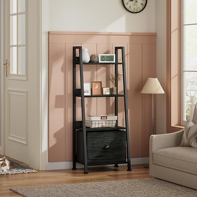 Furologee 4-Tier Ladder Shelf, Ladder Bookshelf - Image 8