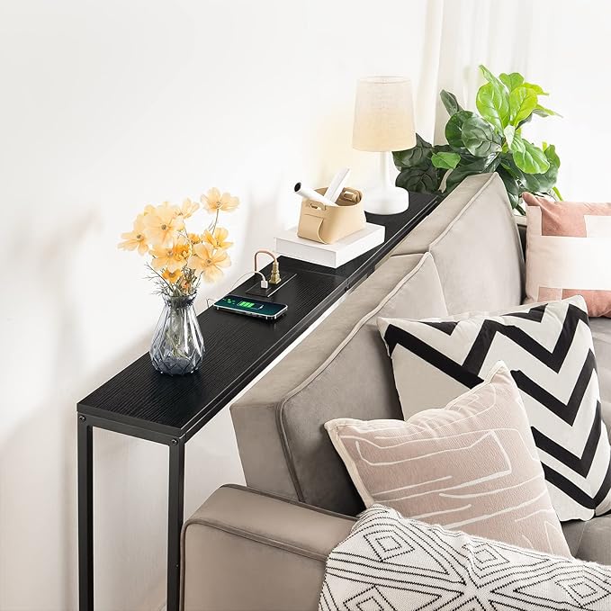 MAHANCRIS Console Table with Power Outlet, Industrial Entryway Table with USB - Image 6