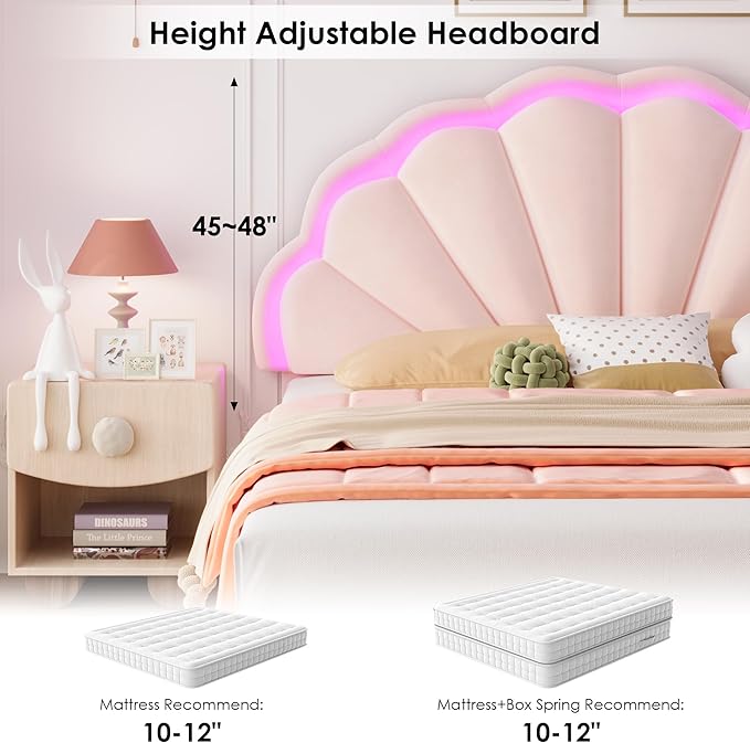 HIFIT Full Size Upholstered Smart LED Bed Frame - Image 8