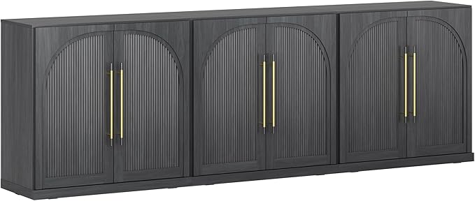 BELLEZE 3 Tier Bookshelf with Double-Arc Door - Image 8