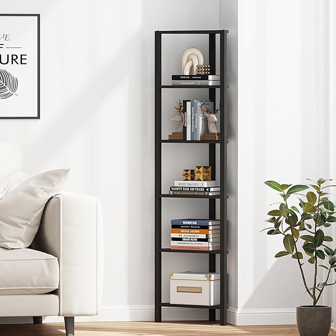 TUTOTAK Corner Shelf, 6-Tier Corner Bookshelf - Image 7