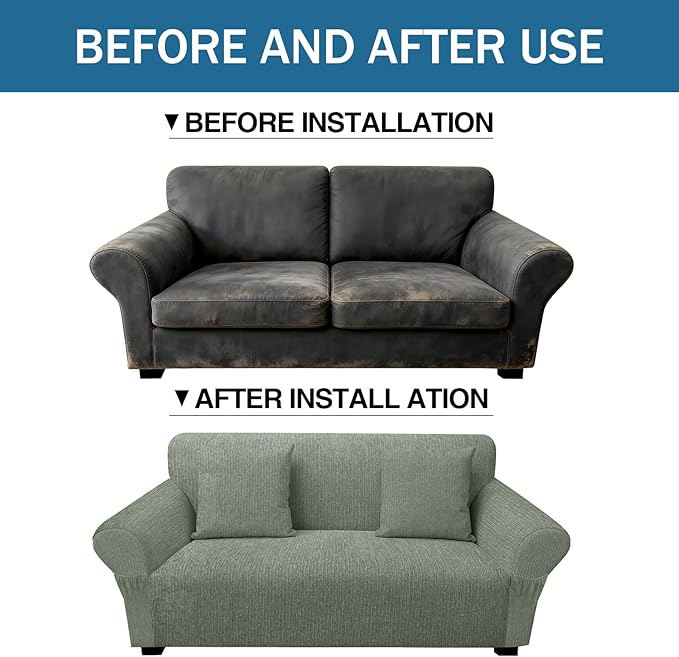 Loveseat Slipcover with 2 Pillow Cover - Image 8