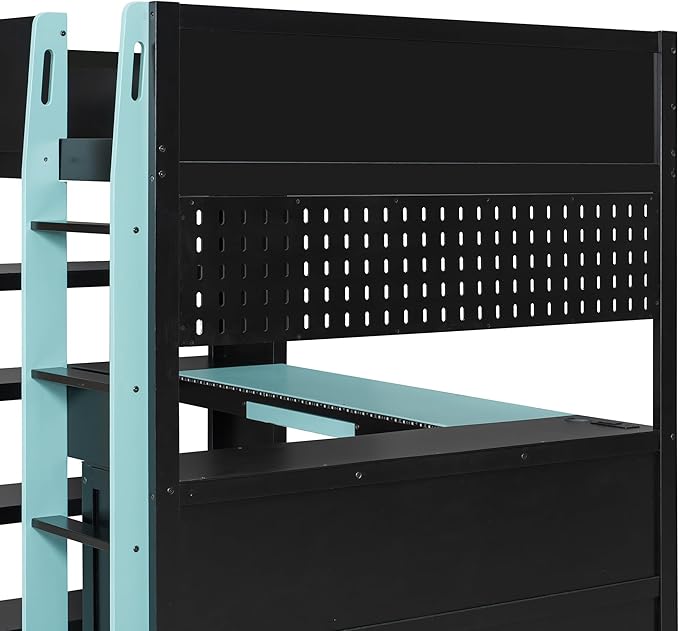 Full Size Gaming Loft Bed with Integrated Desk & RGB LED Lights, Pro-Gamer Bunk - Image 6