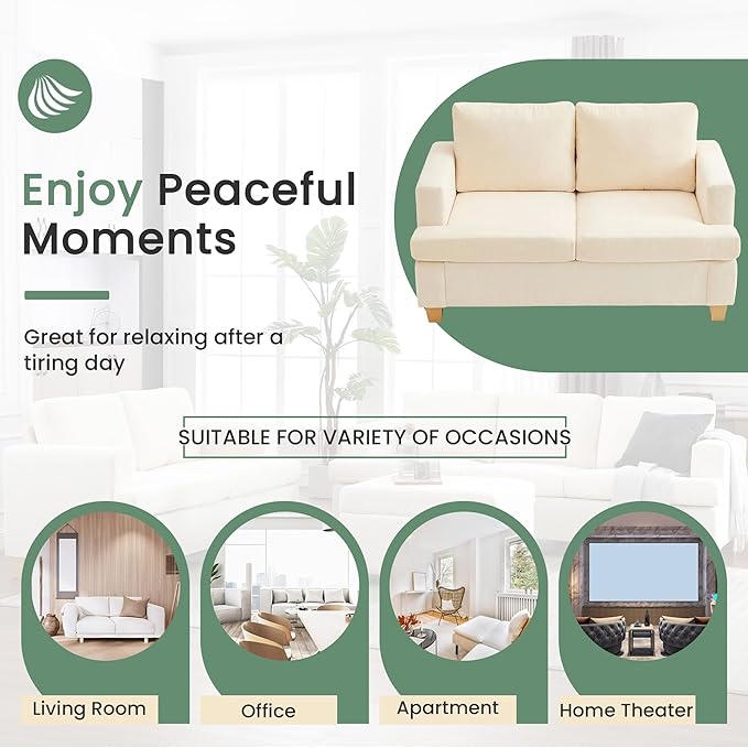 YOUDENOVA Sofa, 63” Comfy Loveseat Sofa Couch - Image 5