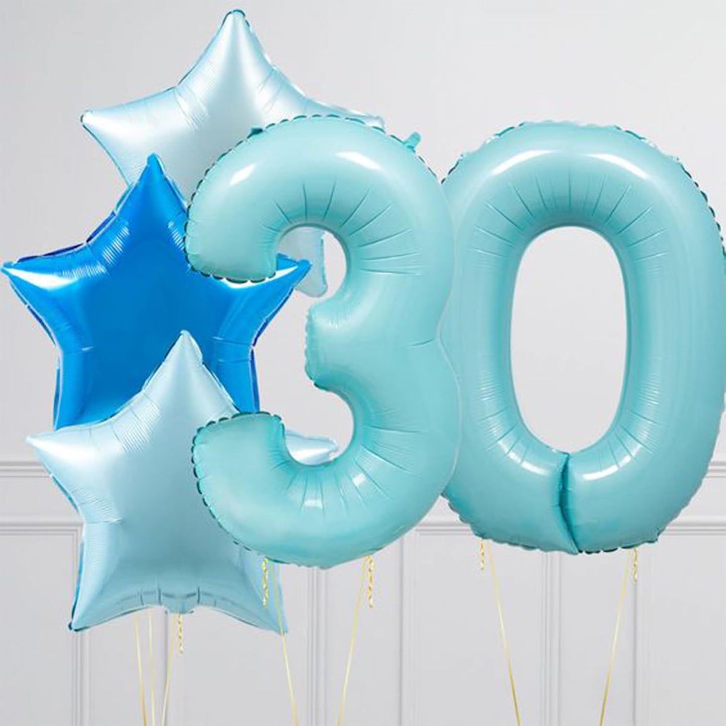 40 Inch Blue Large 0-9 Numbers Balloons,Digit 3 Helium Balloons,3rd Year Old Birthday Decor Foil Mylar Big Number Pastel Balloons for Birthday Party Anniversary Supplies Decorations (Blue 3)