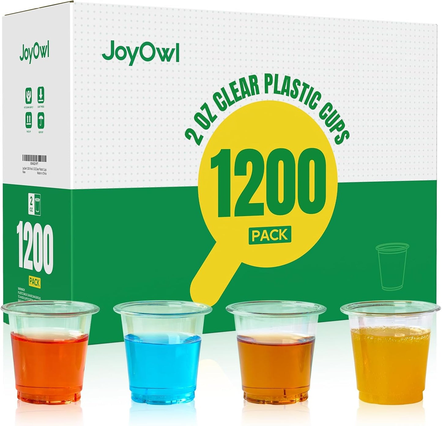 1200 pack 2 OZ Plastic Shot Glasses, Mini Disposable Shot Cups for Party, Events, Whiskey and Wine Tasting