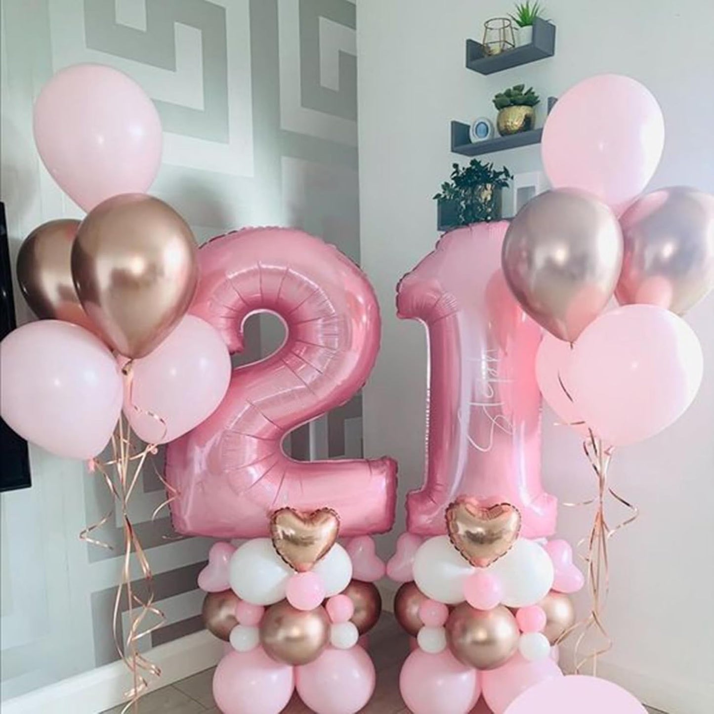 Light Pink 2 Number 40 Inch Pink Large Balloons Big Foil Helium Number Balloons 0-9 Jumbo Happy 2nd Mylar Birthday Party Decorations for Girl Anniversary Party Supplies