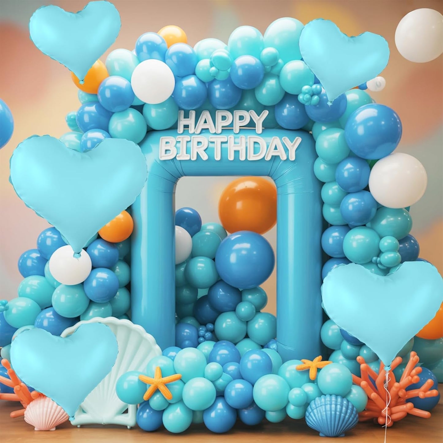 20 Inch Blue Heart Balloons, 10 Pcs Pastel Blue Heart Foil Balloons, Pastel Helium Balloon for Valentine Bridal Shower Anniversary Wedding Birthday Bachelorette Party Decorations