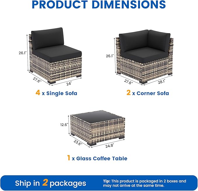 Patio Furniture Sets, 7-Piece Outdoor Patio Furniture - Image 8