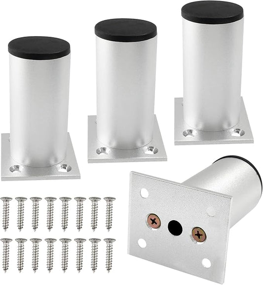 Set of 4 Aluminum Alloy Furniture Legs 3 Inch Height, 1.5 Inch Diameter by Kyuionty