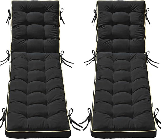 2 Pack 72x21 Inch Folding Chaise Lounge Cushion Quick Dry by AMCATON