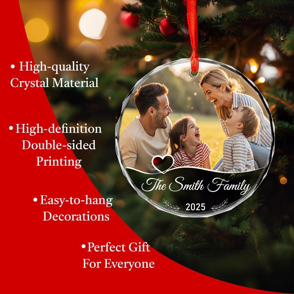 Personalized Christmas Ornaments with Names, Couple Glass Ornament, Custom Wedding Gifts for Couples 2025, Wedding Gift Ideas for Newly Wed Couple, Bride, Bridal Shower, Future Mr & Mrs (F1)