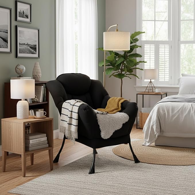 Lazy Chair, Modern Soft Reading Chair Accent Contemporary Sofa Chair - Image 7