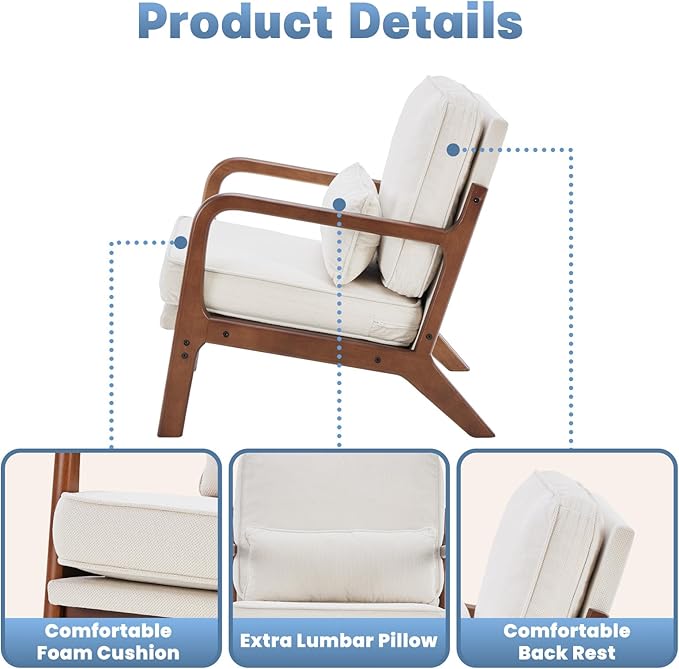 DUMOS Accent Chair Mid Century Modern Chair - Image 5