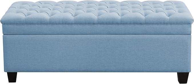 WUTUTUEE 51" Fabric Storage Ottoman Bench, Upholstered Rectangle End of Bed by WUTUTUEE