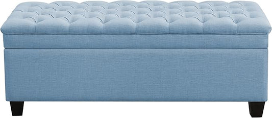 WUTUTUEE 51" Fabric Storage Ottoman Bench, Upholstered Rectangle End of Bed by WUTUTUEE