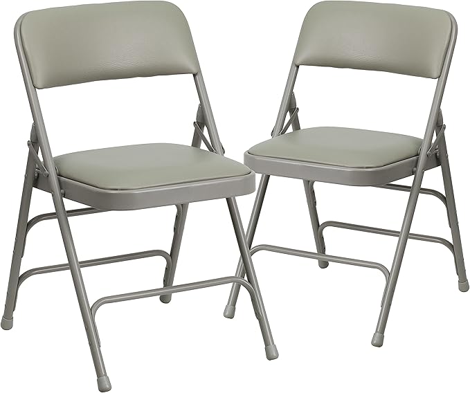 Flash Furniture 2 Pack HERCULES Series Curved Triple Braced & Double Hinged by FlashFurniture