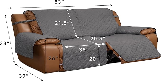 Easy-Going Oversized Loveseat Recliner Cover, Reversible Couch Cover - Image 3