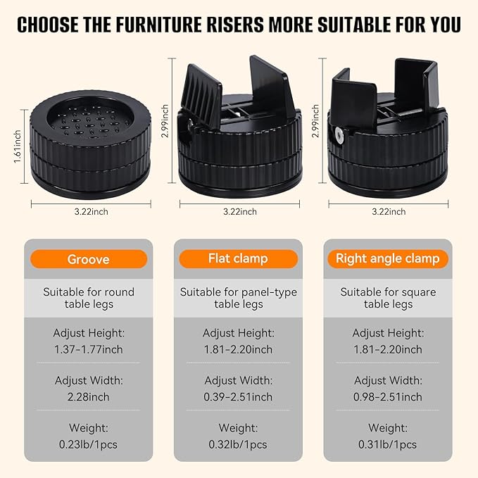 Adjustable Furniture Risers 1 inch - Image 2