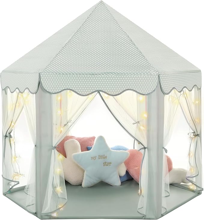 Monobeach Princess Tent Girls Celadon Large Playhouse Kids Castle Play Tent by Monobeach