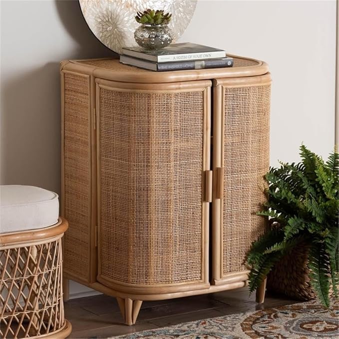 bali & pari Yanka Bohemian Natural Rattan Storage Cabinet - Image 2