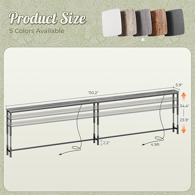 Huuger 110.2 Inch Sofa Table - Image 3