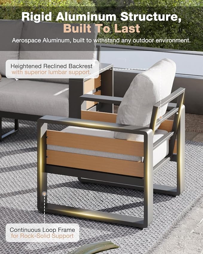Aoxun Aluminum Patio Furniture Set - Image 3