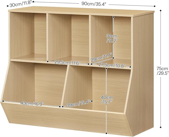 HOOBRO Kids Bookshelf, Bookcase Footboard, Toy Storage Cubby, Children's Toy - Image 3