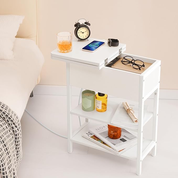 Yoobure End Table with Charging Station, Flip Top Side Table with USB Ports and - Image 4