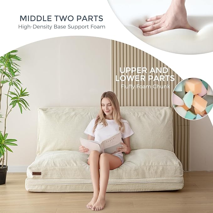 MAXYOYO Folding Sofa Bed, Extra Thick and Long Floor Sofa Convertible Sleeper - Image 3