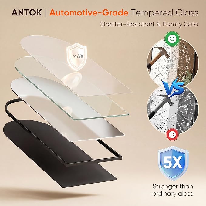 Antok 81" x41” Arched Full Length Floor Mirror, Free Standing/Wall Mount/Leaning - Image 7