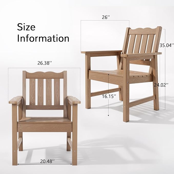 Stoog All-Weather Patio Chairs Set of 2, Oversized Garden Chair - Image 3