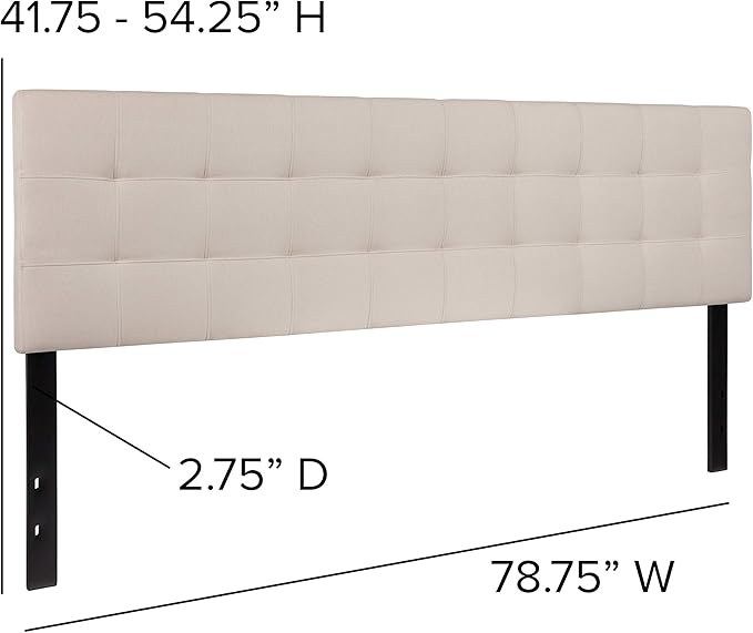 Flash Furniture Bedford Box Stitch Tufted Upholstered King Size Headboard in - Image 2