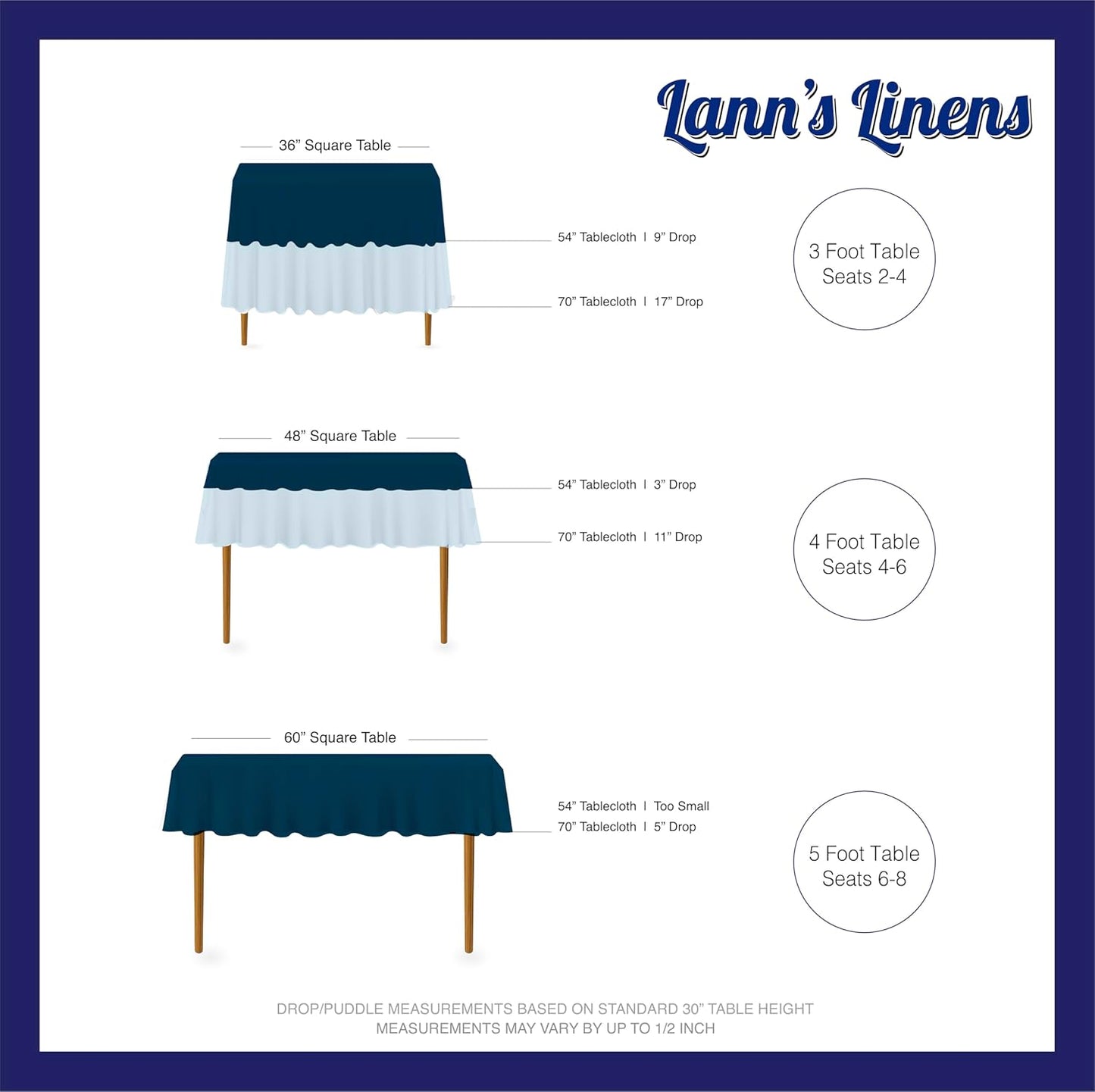 Lann's Linens - 10 Premium 54" Square Tablecloths for Wedding/Banquet/Restaurant - Polyester Fabric Table Cloths - Black