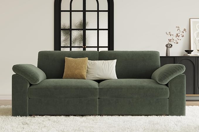 EASE MOOSE Comfty 2 Seat Couch, FSC Certified Modern Deep Seat Sectional Modular - Image 4