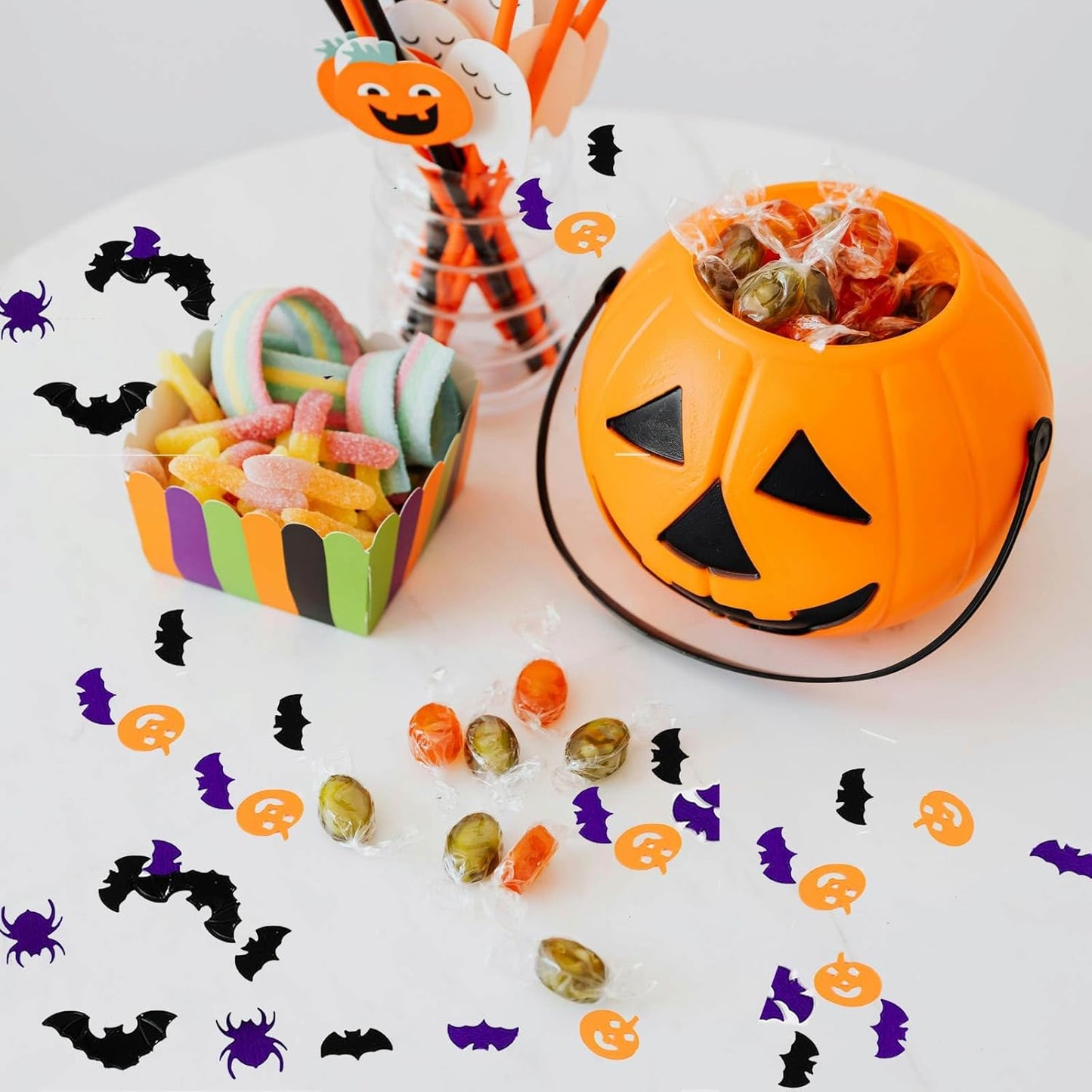 Halloween Confetti Glitter,Confetti Sprinkles Bats Spider Glitter Pumpkin Glitter Table Scatter for Halloween Table Decorations 60g