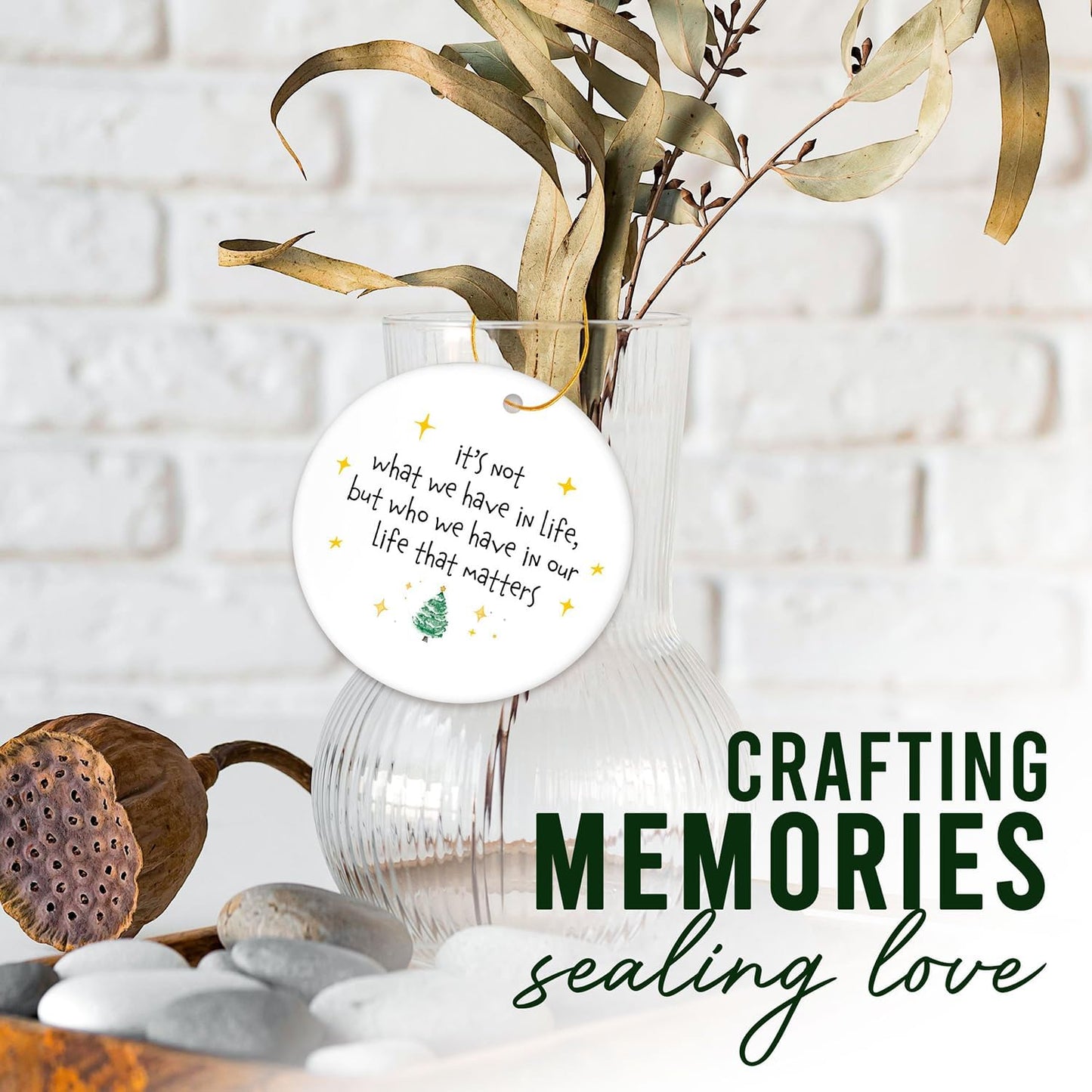 HEXMOZ Friendship Ornament - Best Friend Christmas Ornament - Friendship Gifts for Women, Best Friend, Bestie, BFF, Soul Sister Keepsake - 2025 Christmas Ceramic Decoration