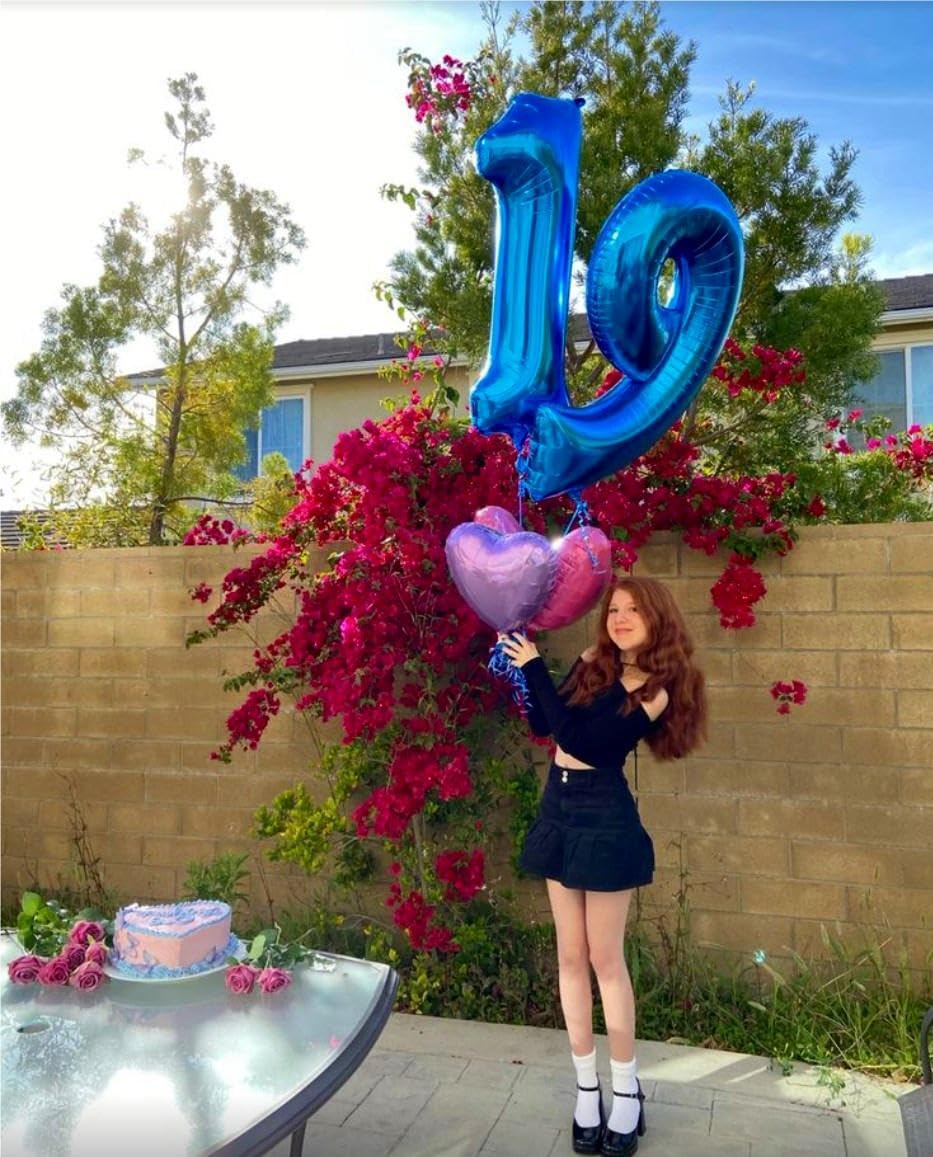 Giant Navy Blue 14 Balloon Number 40 Inch, 14 Number Balloons Birthday Supplies, 14 Year Old Birthday Party Celebration, 14 Balloons Graduations Anniversary Decorations