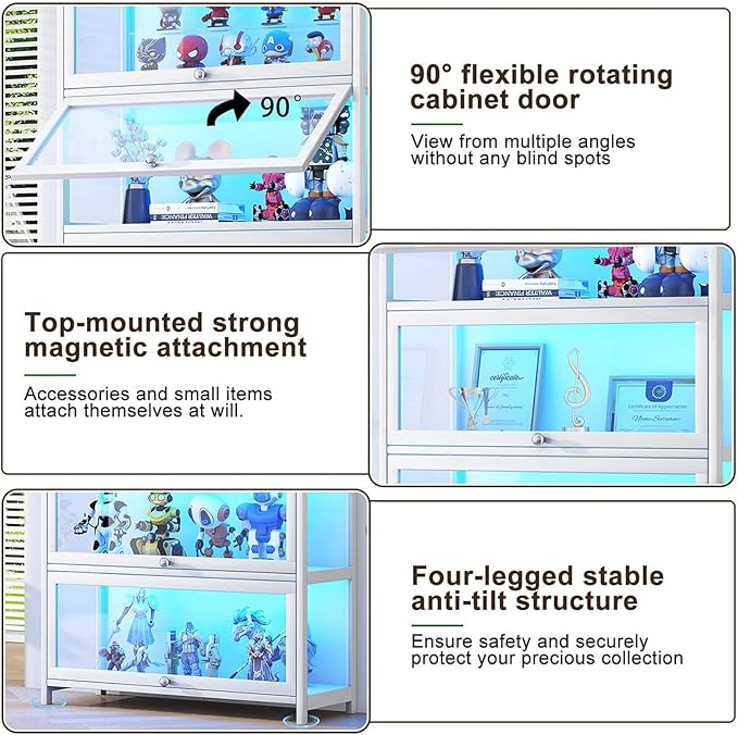 Display Cabinet with Acrylic Glass Doors 67.7'' Tall Curio Cabinet - Image 4