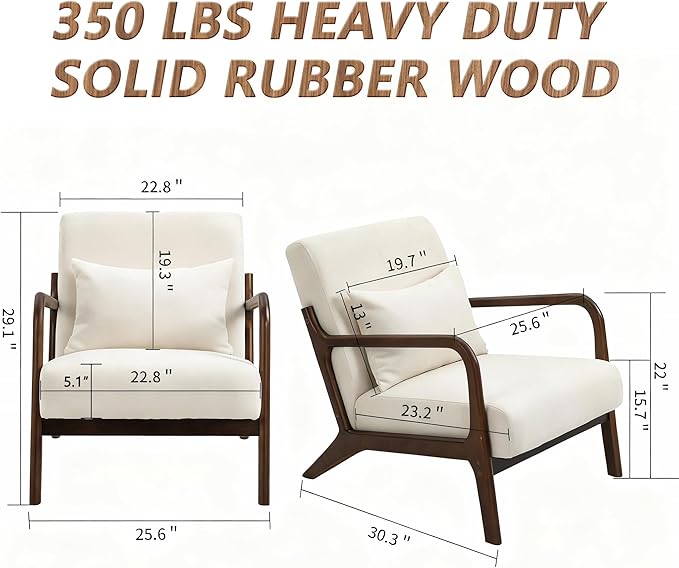 Set of 2 Mid Century Modern Accent Chair - Image 3