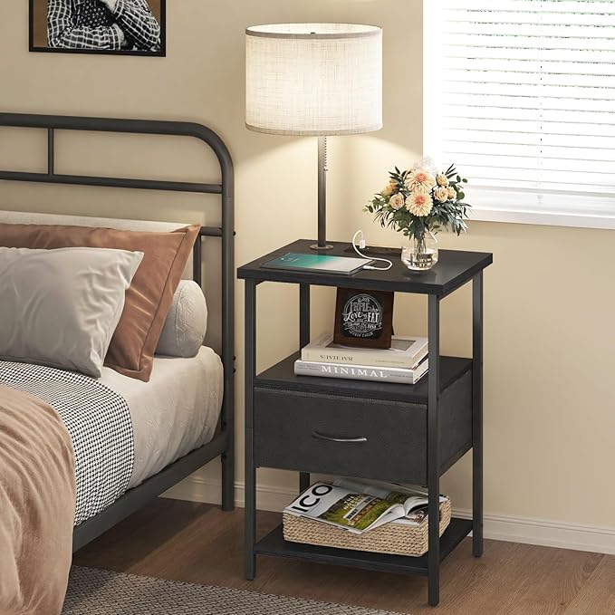 Fixwal Nightstand with LED Lights Bedside Table with 3 Color Temperatures Bulb - Image 7
