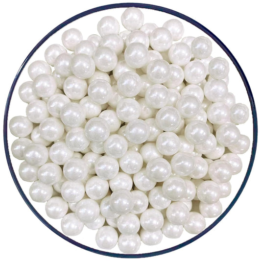 Sentovac 10mm White Pearl Sprinkles Large Edible Cake Decorating Sugar Candy Cookie Cake Cupcake Topper Ice Cream Baking Decorations Halloween Christmas Valentines Wedding Supplies