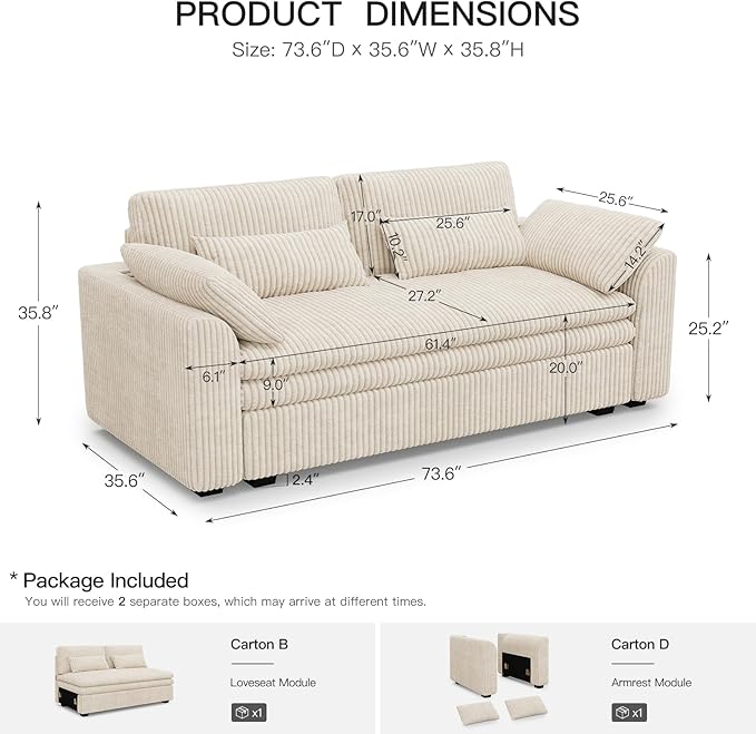 Belffin Large Modular Sectional Sofa - Image 2