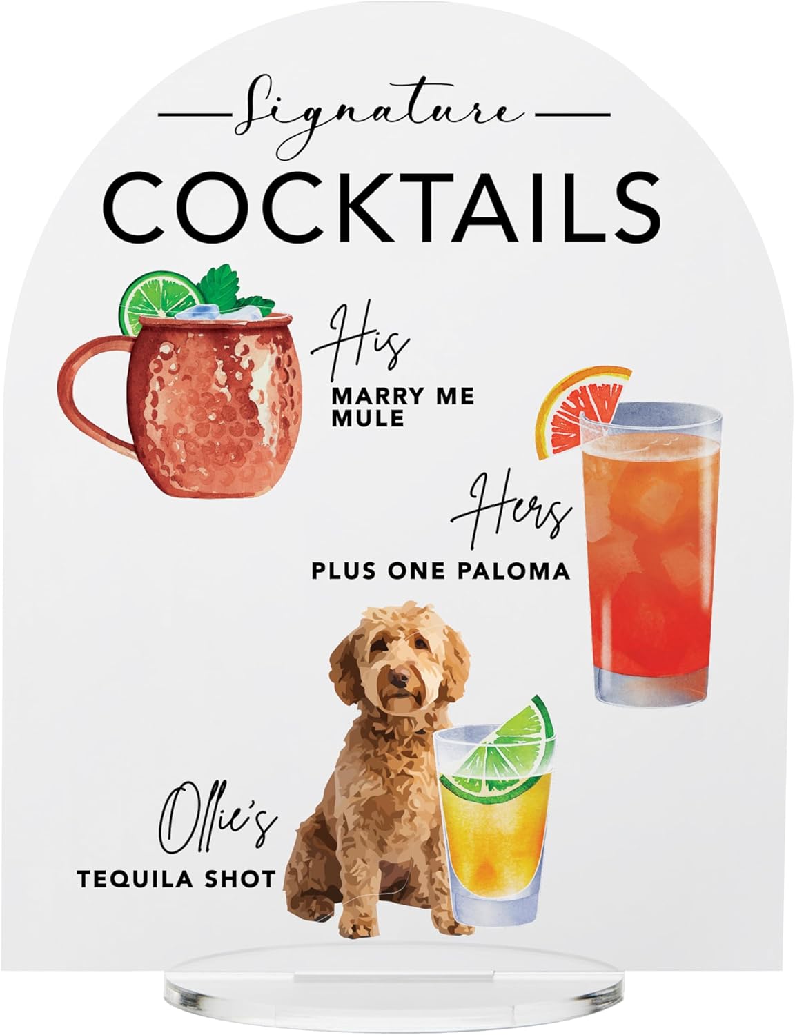 Pet Signature Drink Wedding Signs