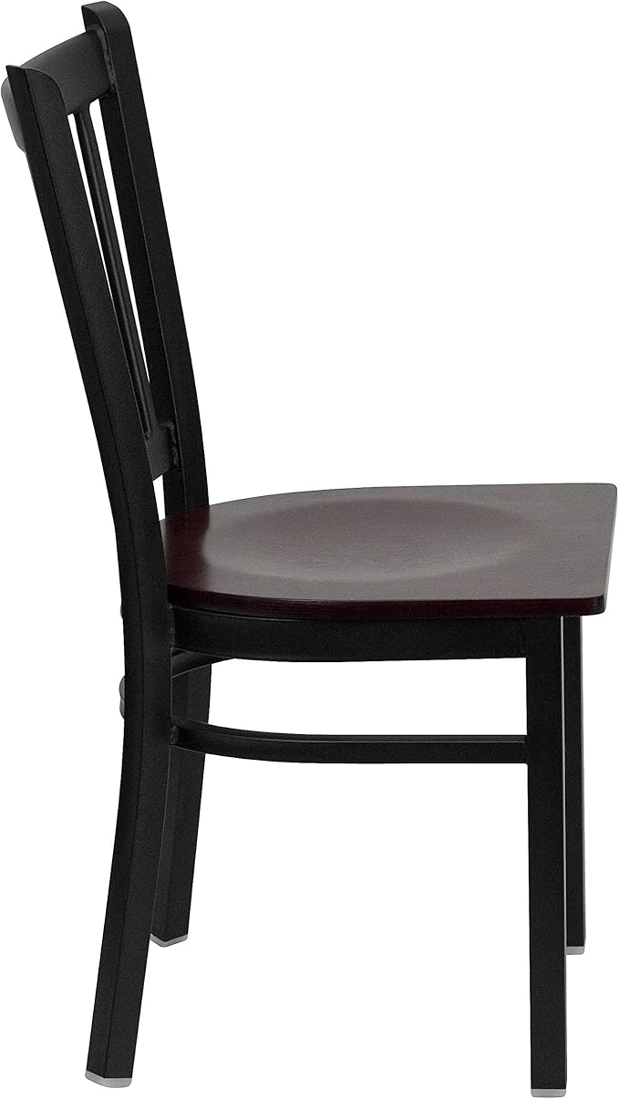 Flash Furniture HERCULES Series Black Vertical Back Metal Restaurant Chair - Image 4